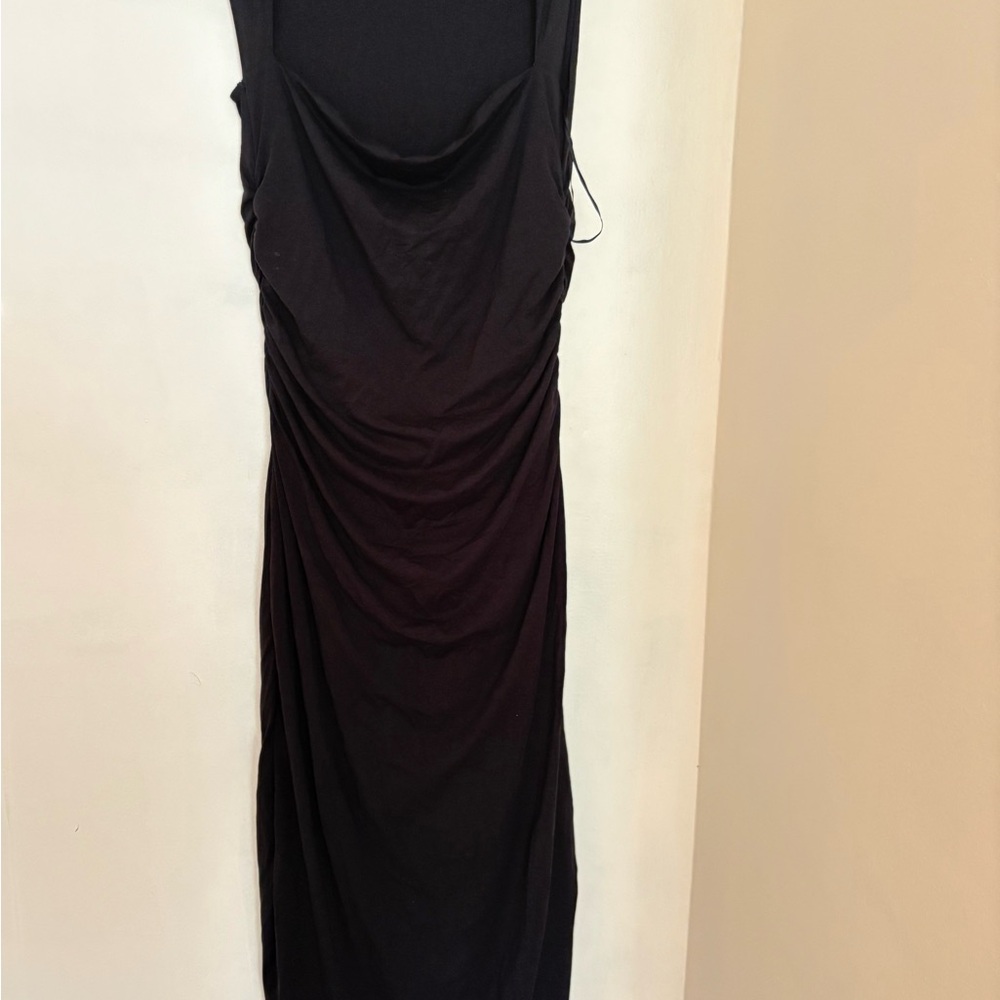 Abercrombie & Fitch Black Ruched Maxi Dress